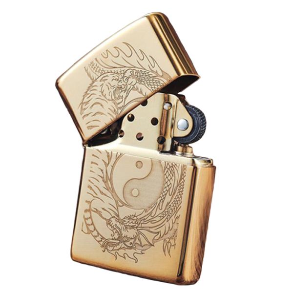 Zippo rồng hổ khắc sâu Z327