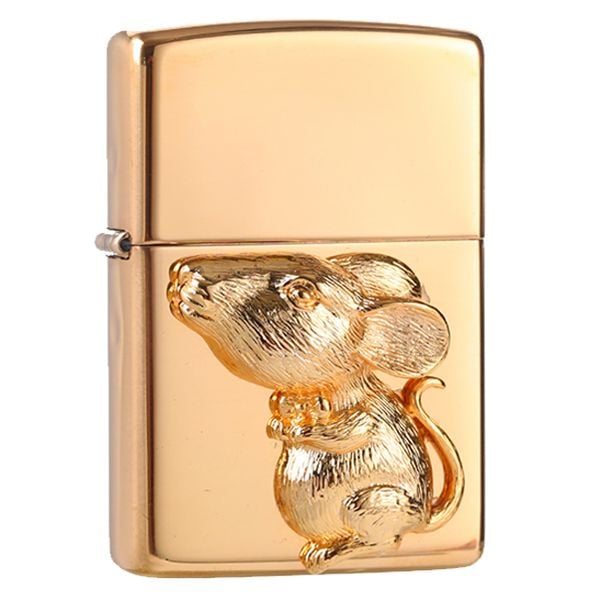 Zippo ốp Emblem Hình Chuột ZN219