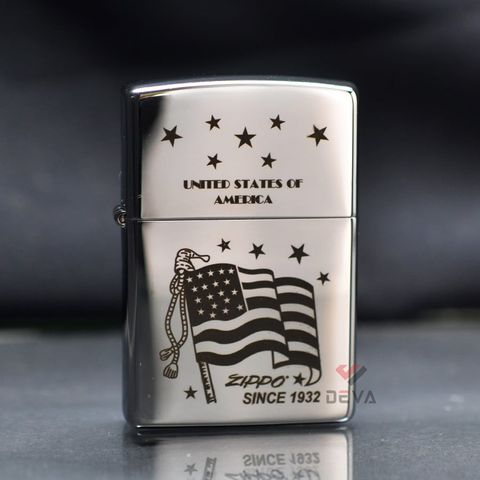 Zippo Chính Hãng Khắc CNC Cờ Mỹ ZK100