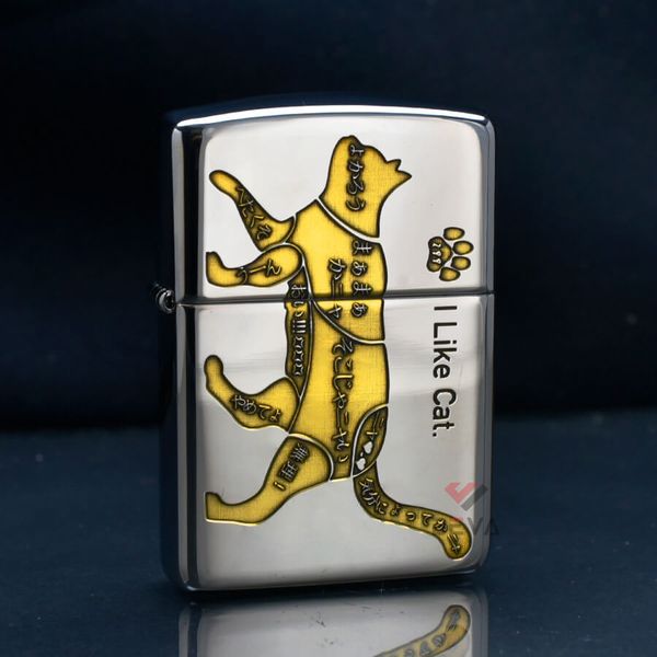 Zippo Armor Khắc Chủ Đề Các Dấu Hiệu Của Loài Mèo I Like Cat ZN233