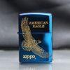 Zippo Sơn Xanh Sapphire Khắc Đại Bàng American Eagle ZK110