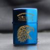 Zippo Xanh Sapphire Khắc Chim Ưng ZK112