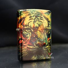 Zippo Tranh Sơn Dầu Chủ Đề Con Hổ Colorful Tiger Design Z164