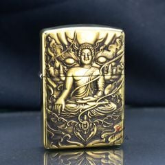 Zippo Armor Khắc Hình  Đức Phật Như Lai Ngự Đài Sen ZD40