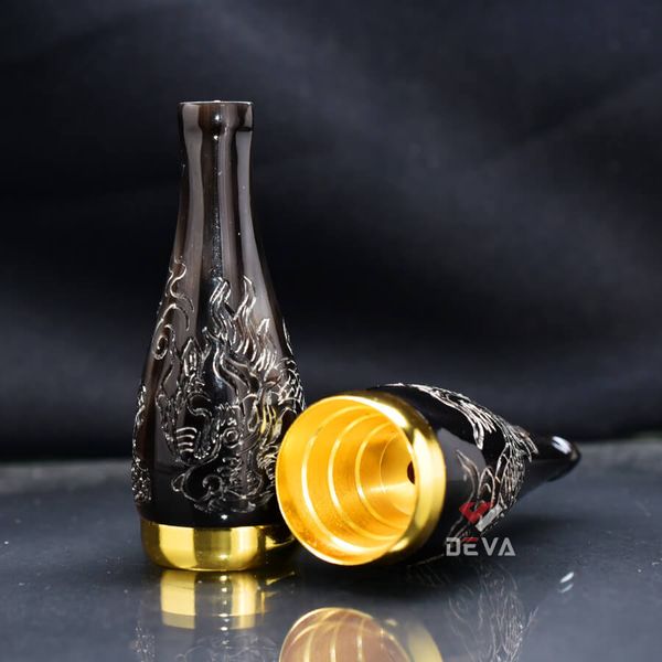 Tẩu sừng khắc rồng Free size TS07