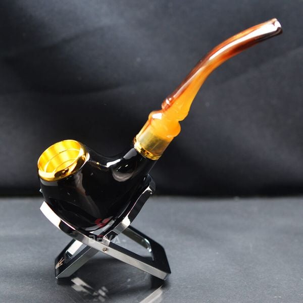 Tẩu sừng lõi đồng mạ vàng Freesize các cỡ TS09