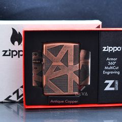 Zippo Armor Đồng Cổ Chủ Đề Hình Học Geometric 360 Design Z344