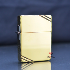 Zippo tái bản 1935 chặt góc cạnh hoa văn gõ búa ZN309