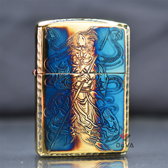 Zippo Armor đồng cháy khắc hình Võ Tướng ZN316