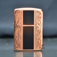 Zippo tái bản 1941 vàng hồng khắc chìm hoa văn Z239