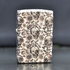Zippo chính hãng Dạ Quang Chủ Đề Đầu Lâu Skeleton Design Z385