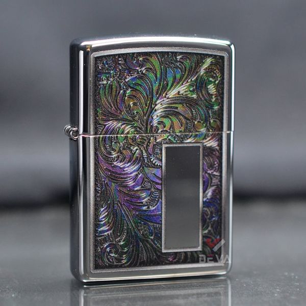 Zippo Mỹ chính hãng đen bóng hoa văn Colorful Venetian Z387