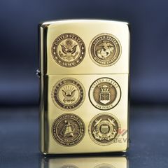 Zippo Khắc CNC Logo Các Binh Chủng Quân Đội Hoa Kỳ ZK166