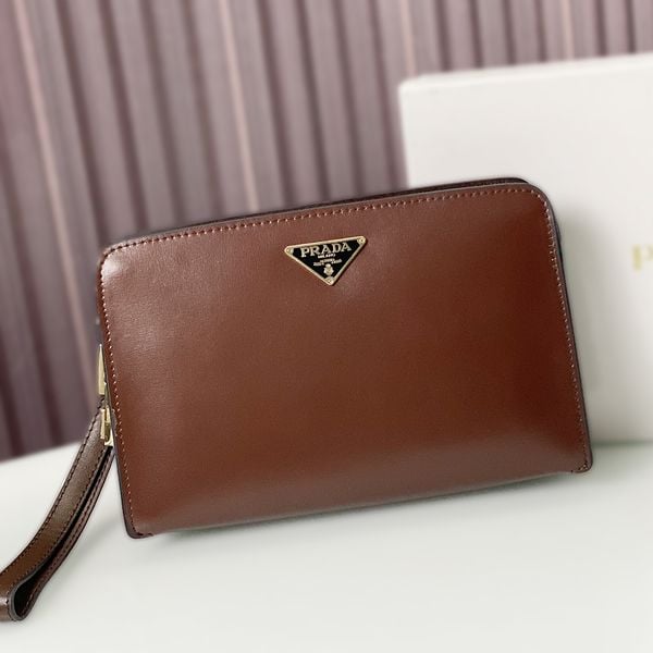 Ví cầm tay nam da bò cao cấp Prada 66570