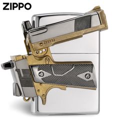 Zippo xuất Nhật Ốp Cây Súng Ngắn Colt M1911 3D ZN356