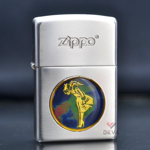 Zippo Bạc Ốp Emblem Đổi Màu Theo Nhiệt Độ ZN360