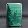 Zippo Mạ Chrome Xanh Bóng In Chủ Đề Thiên Nhiên Hoang Dã Z396