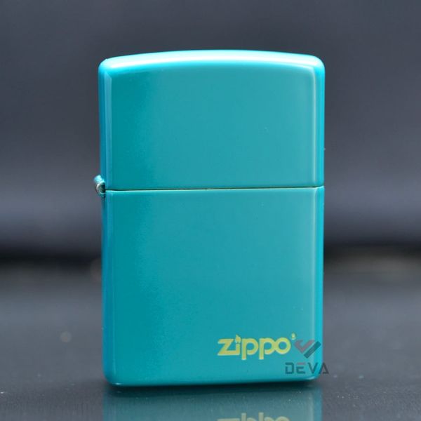 Zippo Sơn Màu Ngọc Lam In Logo Zippo Flat Turquoise ZT18