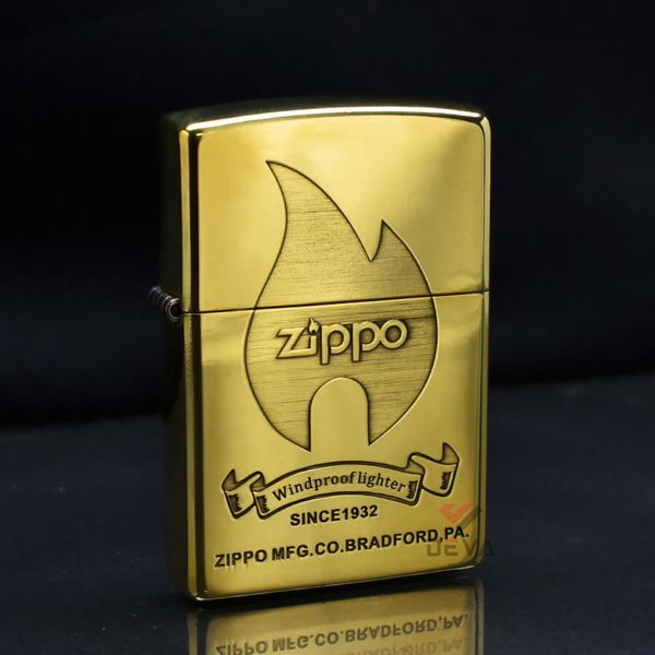 Zippo Khắc Sâu Ngọn Lửa Biểu Tượng Thương Hiệu Zippo ZN362