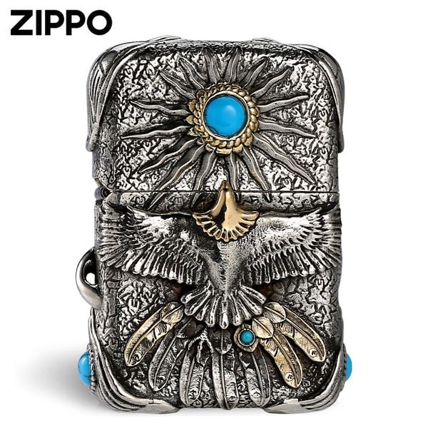Zippo Ốp Lam Ngọc Chủ Đề Thần Ưng Condor Andean ZD57