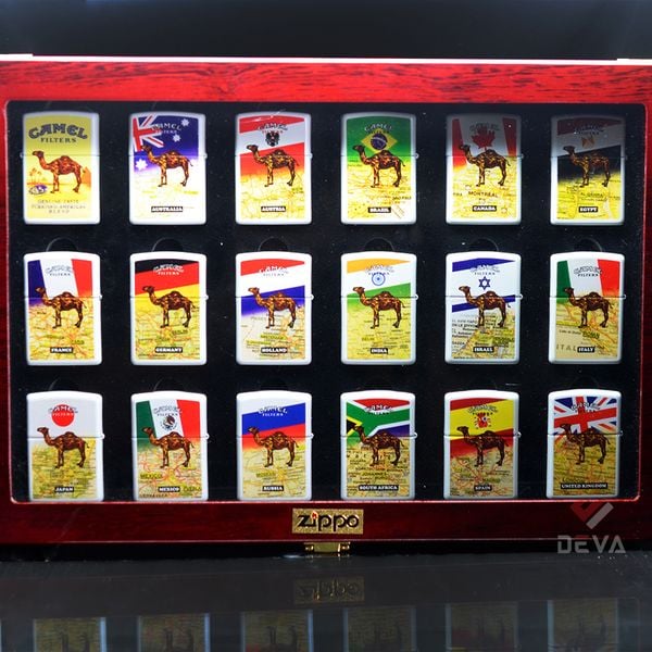 Set Zippo 18 Chiếc Sơn Chủ Đề Camel Các Quốc Gia ZN372