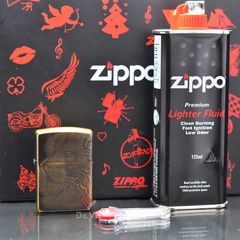 Set Zippo Armor Khắc Nổi Sư Tử 3D ZD62