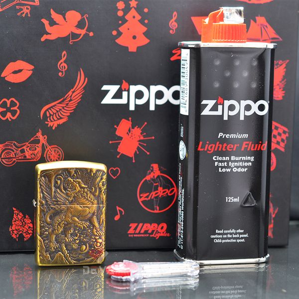 Set Zippo Armor Khắc Nổi 3D Hung Thú Thời Thượng Cổ ZD65