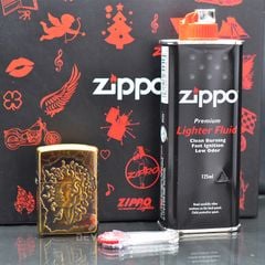 Set Zippo Armor Khắc Nổi 3D Nữ Thần Tóc Rắn Medusa ZD66