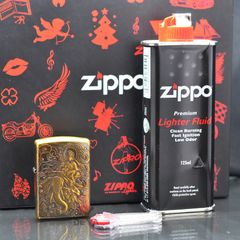 Set Zippo Armor Khắc Phổ Hiền Bồ Tát cưỡi Voi Trắng 6 Ngà ZD69