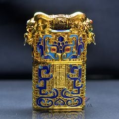 Zippo Bọc Lưới Vàng Sơn Mài Con Quay Thần Thú ZN378