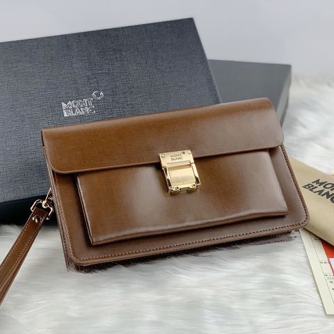 Ví cầm tay làm Mont blanc khóa số màu nâu và đen M1133