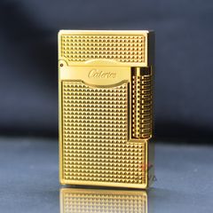 Bật lửa Calories 2 Lửa Hoa Văn Ô Vuông 3D Vàng CL-S01