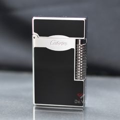 Bật lửa Calories 2 Lửa Sơn Mài Đen Viền Bạc CL-S04