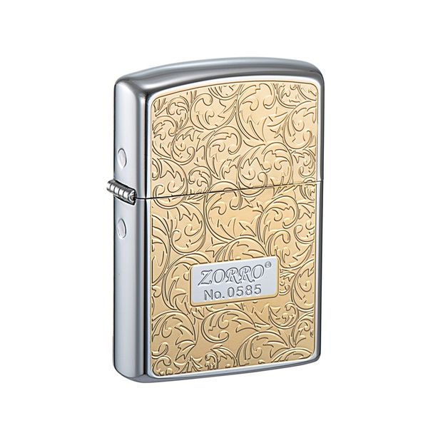 Bật lửa Zorro hoa văn vàng cạnh bạc bản giới hạn Z92108