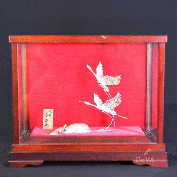 Mô Hình Bạc Trang Trí Chủ Đề Rùa Và Hạc MHB01