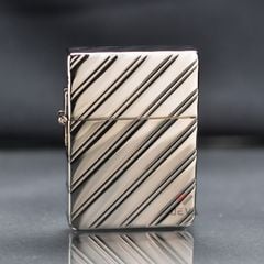 Zippo Tái Bản 1935 Mạ Bạch Kim Kẻ Chéo Platinum Plate ZN389