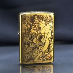 Zippo Đúc Nguyên Khối Hoa Văn Cô Gái Sexy ZN02