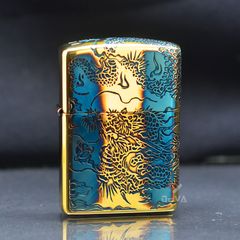 Zippo Armor Đồng Cháy Khắc Rồng Bay Lượn ZN09