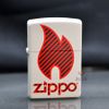 Zippo Sơn Trắng In Logo Ngọn Lửa Zippo Motif Z103