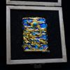 Zippo Ốp Nổi Cá Chép Đầm Sen Mạ Vàng Đính Lam Ngọc ZN90