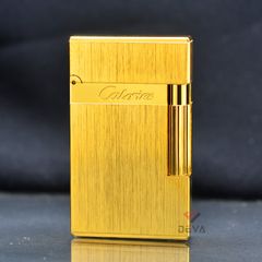 Bật Lửa Ga Đá Calories Vân Xước Viền Vàng CL-G24V