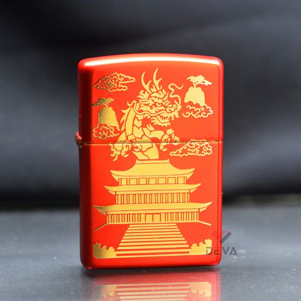 Zippo Sơn Đỏ Chủ Đề Á Đông Eastern Design Z104