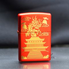 Zippo Sơn Đỏ Chủ Đề Á Đông Eastern Design Z104