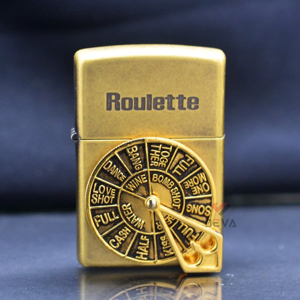 Zippo Đồng Bụi Ốp Vòng Quay Uống Rượu Roulette ZN125