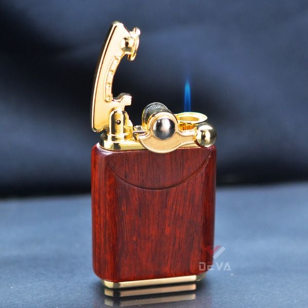 Bật Lửa Khò 1 tia Jobon Bọc Gỗ Đánh Lửa Bán Tự Động ZB 602A