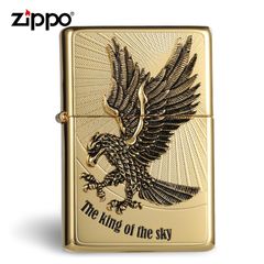 Zippo Vintage Mạ Vàng Ốp Emblem Đại Bàng Tung Cánh ZN144
