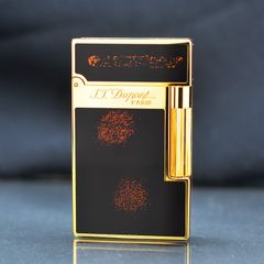 Bật Lửa ST Dupont Sơn Mài Đen Viền Rộng Phủ Nhũ D70