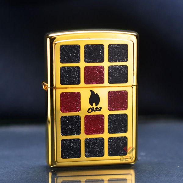 Zippo Dán Emblem Ô Vuông Sơn Nhũ ZN205