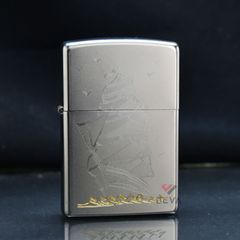 Zippo Mạ Satin Khắc Hình Thuyền Buồm Cổ ZK15