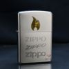 Zippo Mạ Satin Khắc Ngọn Lửa Zippo Và Logo ZK17